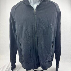 Lululemon Black Jacket Mens M Bomber Black Run Fitness Full Zip